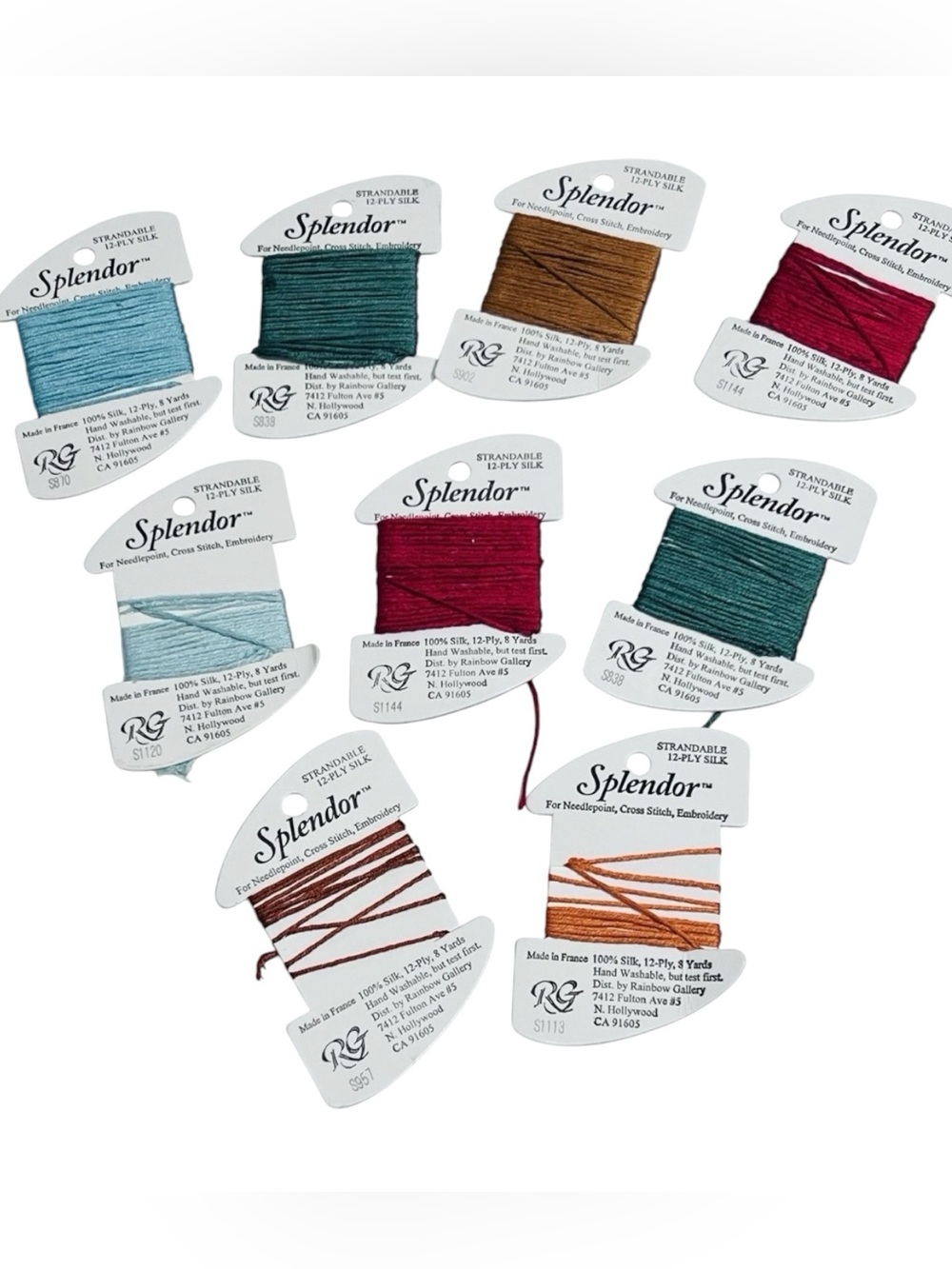 Rainbow Gallery Splendor Silk Thread Lot 9 Needlepoint Cross Stitch Used Crafts